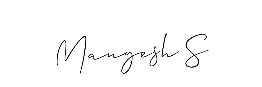 Allison_Script is a professional signature style that is perfect for those who want to add a touch of class to their signature. It is also a great choice for those who want to make their signature more unique. Get Mangesh S name to fancy signature for free. Mangesh S signature style 2 images and pictures png