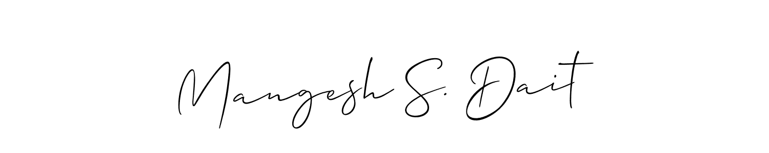 Allison_Script is a professional signature style that is perfect for those who want to add a touch of class to their signature. It is also a great choice for those who want to make their signature more unique. Get Mangesh S. Dait name to fancy signature for free. Mangesh S. Dait signature style 2 images and pictures png