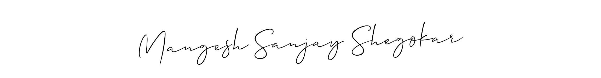 Allison_Script is a professional signature style that is perfect for those who want to add a touch of class to their signature. It is also a great choice for those who want to make their signature more unique. Get Mangesh Sanjay Shegokar name to fancy signature for free. Mangesh Sanjay Shegokar signature style 2 images and pictures png