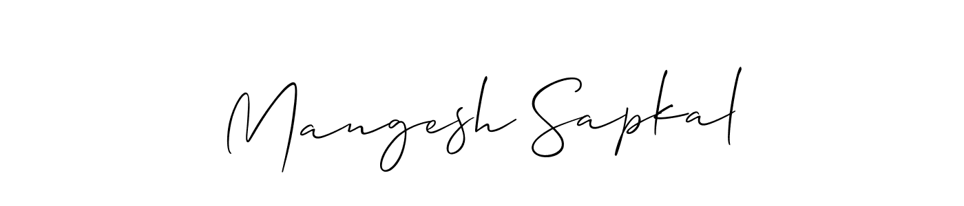 if you are searching for the best signature style for your name Mangesh Sapkal. so please give up your signature search. here we have designed multiple signature styles  using Allison_Script. Mangesh Sapkal signature style 2 images and pictures png