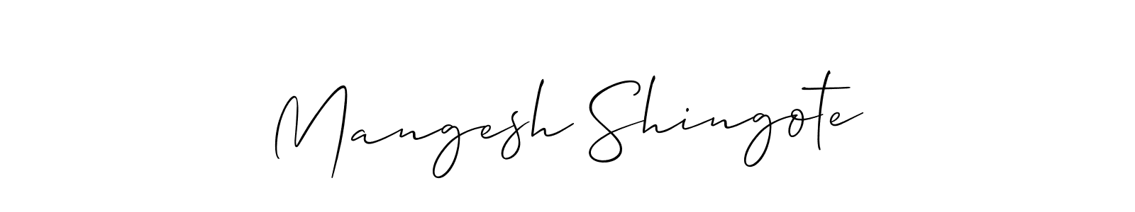 Use a signature maker to create a handwritten signature online. With this signature software, you can design (Allison_Script) your own signature for name Mangesh Shingote. Mangesh Shingote signature style 2 images and pictures png