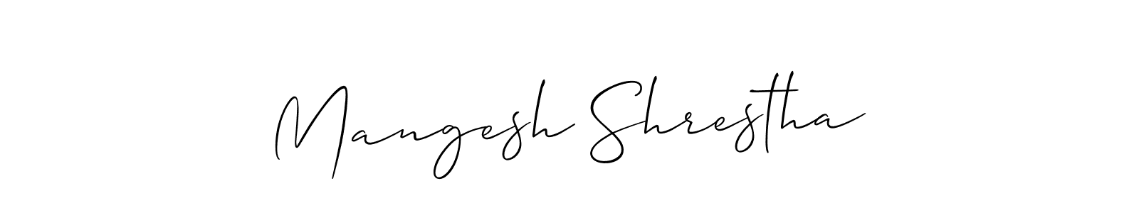 Mangesh Shrestha stylish signature style. Best Handwritten Sign (Allison_Script) for my name. Handwritten Signature Collection Ideas for my name Mangesh Shrestha. Mangesh Shrestha signature style 2 images and pictures png