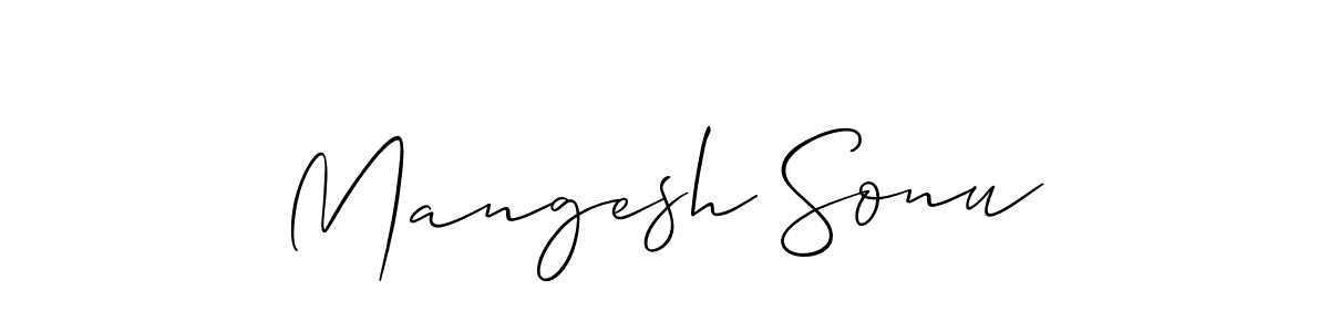 Create a beautiful signature design for name Mangesh Sonu. With this signature (Allison_Script) fonts, you can make a handwritten signature for free. Mangesh Sonu signature style 2 images and pictures png