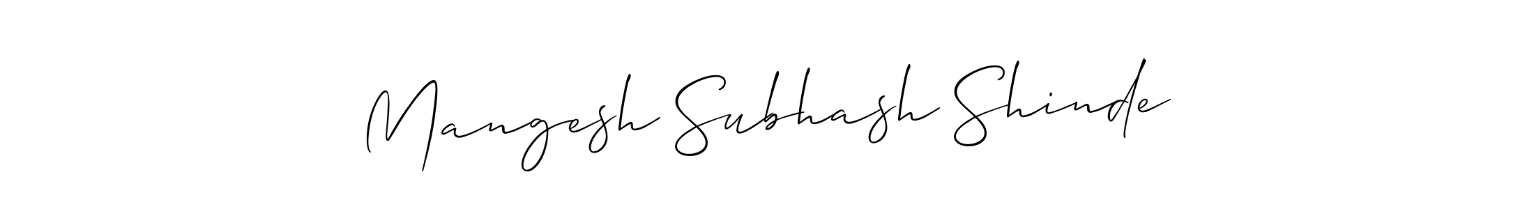Make a short Mangesh Subhash Shinde signature style. Manage your documents anywhere anytime using Allison_Script. Create and add eSignatures, submit forms, share and send files easily. Mangesh Subhash Shinde signature style 2 images and pictures png
