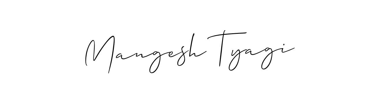 The best way (Allison_Script) to make a short signature is to pick only two or three words in your name. The name Mangesh Tyagi include a total of six letters. For converting this name. Mangesh Tyagi signature style 2 images and pictures png