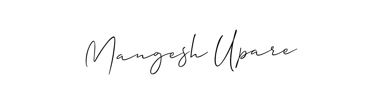 How to make Mangesh Upare name signature. Use Allison_Script style for creating short signs online. This is the latest handwritten sign. Mangesh Upare signature style 2 images and pictures png
