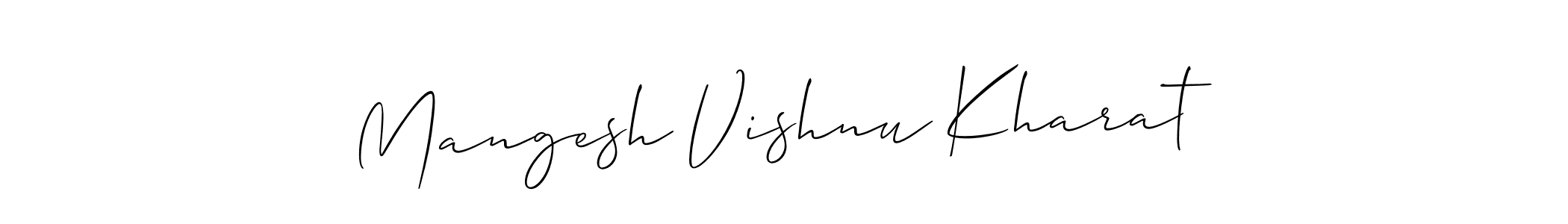 Also You can easily find your signature by using the search form. We will create Mangesh Vishnu Kharat name handwritten signature images for you free of cost using Allison_Script sign style. Mangesh Vishnu Kharat signature style 2 images and pictures png