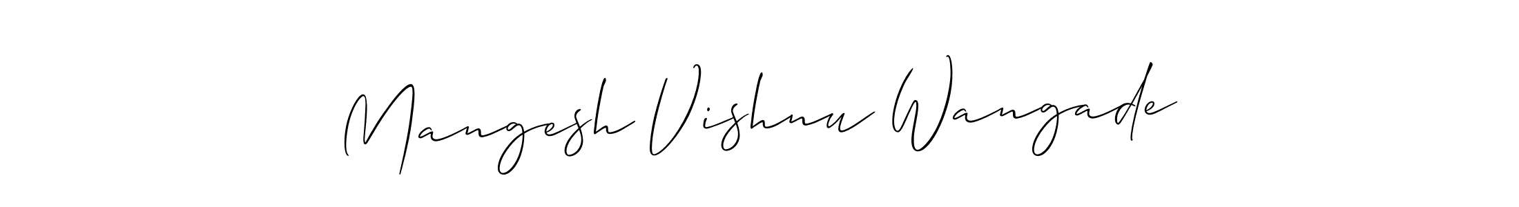 How to Draw Mangesh Vishnu Wangade signature style? Allison_Script is a latest design signature styles for name Mangesh Vishnu Wangade. Mangesh Vishnu Wangade signature style 2 images and pictures png