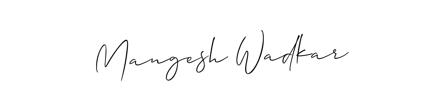 Use a signature maker to create a handwritten signature online. With this signature software, you can design (Allison_Script) your own signature for name Mangesh Wadkar. Mangesh Wadkar signature style 2 images and pictures png