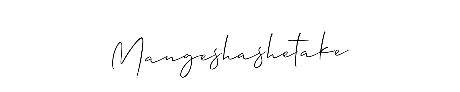 Make a beautiful signature design for name Mangeshashetake. With this signature (Allison_Script) style, you can create a handwritten signature for free. Mangeshashetake signature style 2 images and pictures png