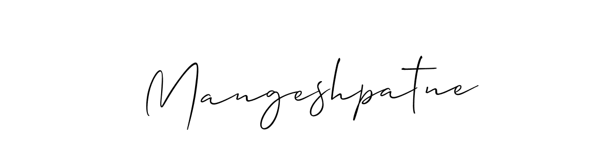 How to make Mangeshpatne signature? Allison_Script is a professional autograph style. Create handwritten signature for Mangeshpatne name. Mangeshpatne signature style 2 images and pictures png
