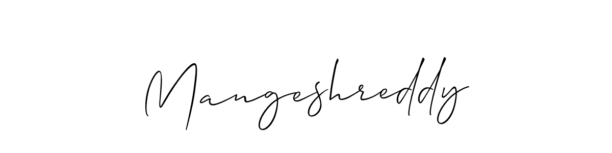 It looks lik you need a new signature style for name Mangeshreddy. Design unique handwritten (Allison_Script) signature with our free signature maker in just a few clicks. Mangeshreddy signature style 2 images and pictures png