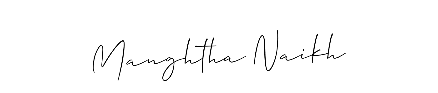 Create a beautiful signature design for name Manghtha Naikh. With this signature (Allison_Script) fonts, you can make a handwritten signature for free. Manghtha Naikh signature style 2 images and pictures png