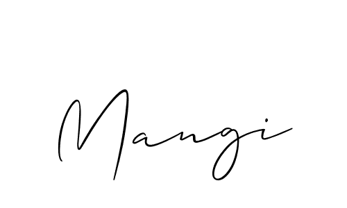 How to make Mangi signature? Allison_Script is a professional autograph style. Create handwritten signature for Mangi name. Mangi signature style 2 images and pictures png