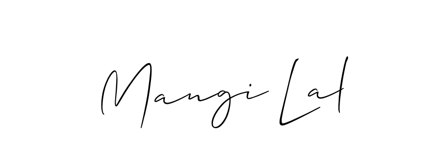 Make a beautiful signature design for name Mangi Lal. With this signature (Allison_Script) style, you can create a handwritten signature for free. Mangi Lal signature style 2 images and pictures png
