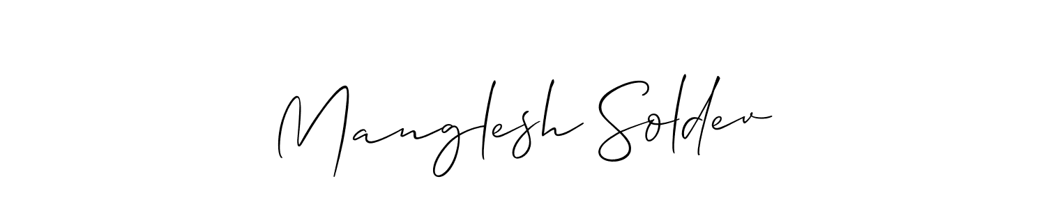 if you are searching for the best signature style for your name Manglesh Soldev. so please give up your signature search. here we have designed multiple signature styles  using Allison_Script. Manglesh Soldev signature style 2 images and pictures png