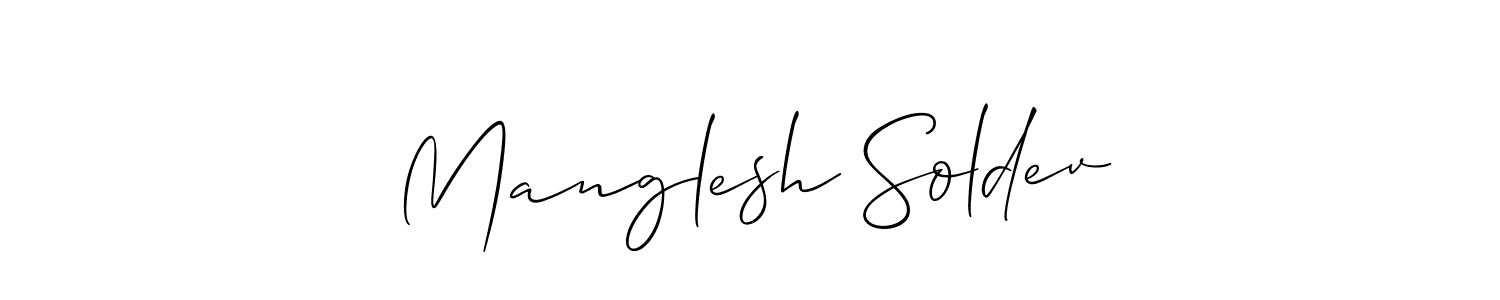 Similarly Allison_Script is the best handwritten signature design. Signature creator online .You can use it as an online autograph creator for name Manglesh Soldev. Manglesh Soldev signature style 2 images and pictures png