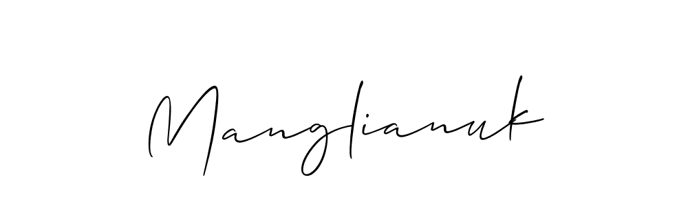 Create a beautiful signature design for name Manglianuk. With this signature (Allison_Script) fonts, you can make a handwritten signature for free. Manglianuk signature style 2 images and pictures png