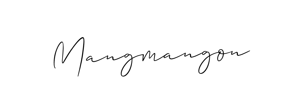 It looks lik you need a new signature style for name Mangmangon. Design unique handwritten (Allison_Script) signature with our free signature maker in just a few clicks. Mangmangon signature style 2 images and pictures png