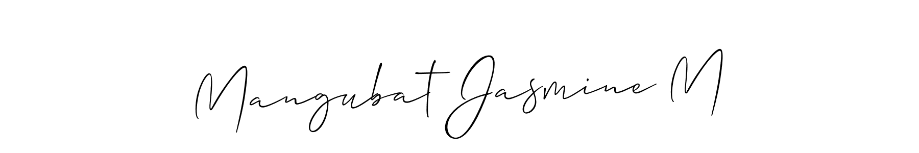 Mangubat Jasmine M stylish signature style. Best Handwritten Sign (Allison_Script) for my name. Handwritten Signature Collection Ideas for my name Mangubat Jasmine M. Mangubat Jasmine M signature style 2 images and pictures png