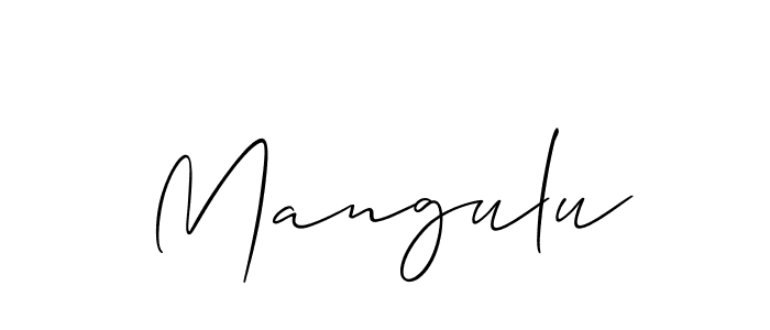 Make a beautiful signature design for name Mangulu. With this signature (Allison_Script) style, you can create a handwritten signature for free. Mangulu signature style 2 images and pictures png
