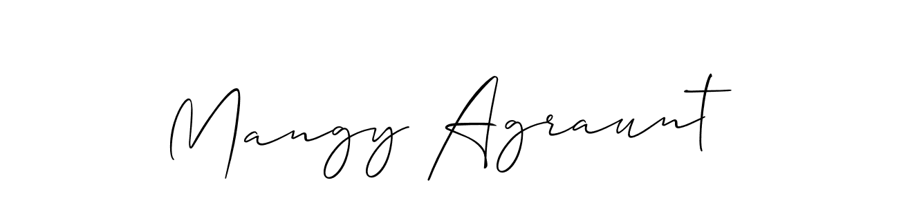 Also You can easily find your signature by using the search form. We will create Mangy Agraunt name handwritten signature images for you free of cost using Allison_Script sign style. Mangy Agraunt signature style 2 images and pictures png