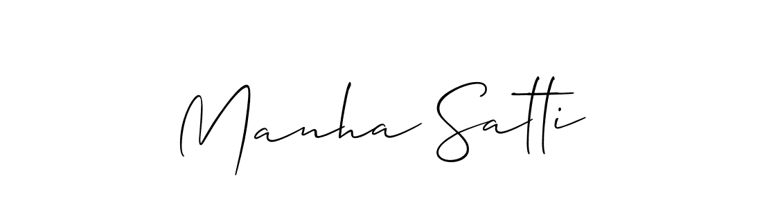 Also we have Manha Satti name is the best signature style. Create professional handwritten signature collection using Allison_Script autograph style. Manha Satti signature style 2 images and pictures png