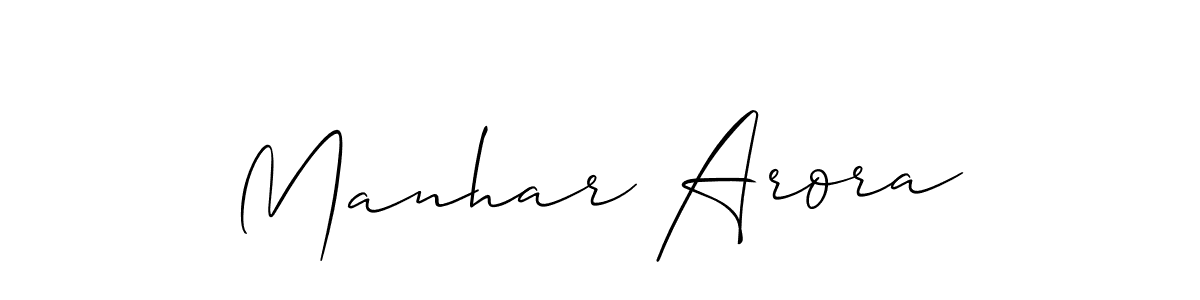 Use a signature maker to create a handwritten signature online. With this signature software, you can design (Allison_Script) your own signature for name Manhar Arora. Manhar Arora signature style 2 images and pictures png