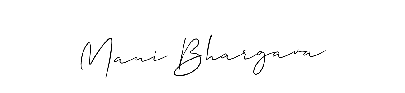 How to make Mani Bhargava signature? Allison_Script is a professional autograph style. Create handwritten signature for Mani Bhargava name. Mani Bhargava signature style 2 images and pictures png