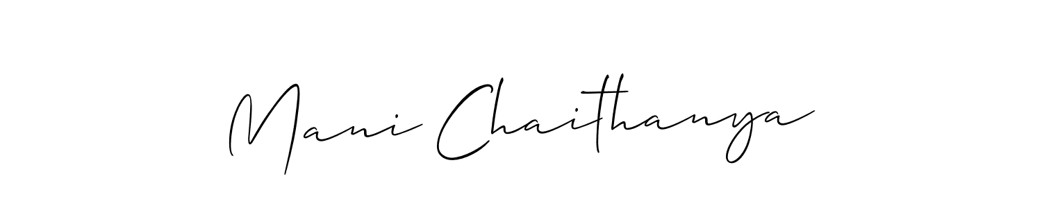 It looks lik you need a new signature style for name Mani Chaithanya. Design unique handwritten (Allison_Script) signature with our free signature maker in just a few clicks. Mani Chaithanya signature style 2 images and pictures png