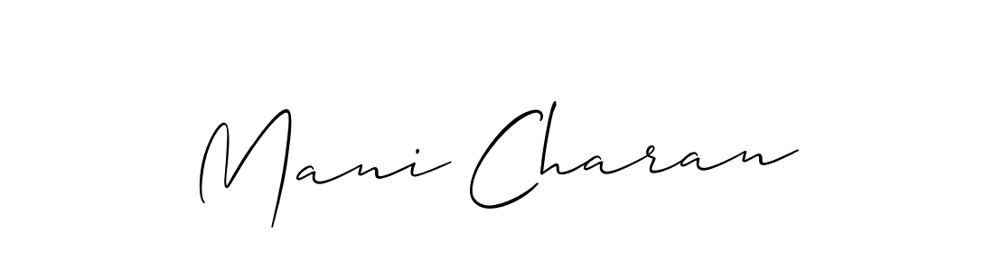 Use a signature maker to create a handwritten signature online. With this signature software, you can design (Allison_Script) your own signature for name Mani Charan. Mani Charan signature style 2 images and pictures png