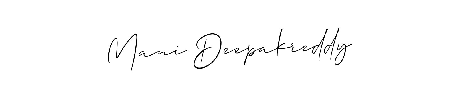The best way (Allison_Script) to make a short signature is to pick only two or three words in your name. The name Mani Deepakreddy include a total of six letters. For converting this name. Mani Deepakreddy signature style 2 images and pictures png
