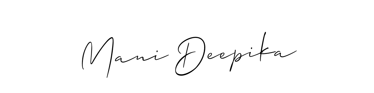 You should practise on your own different ways (Allison_Script) to write your name (Mani Deepika) in signature. don't let someone else do it for you. Mani Deepika signature style 2 images and pictures png