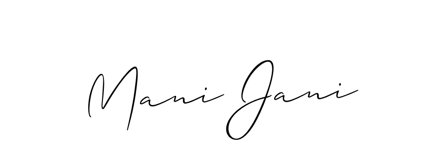 You should practise on your own different ways (Allison_Script) to write your name (Mani Jani) in signature. don't let someone else do it for you. Mani Jani signature style 2 images and pictures png