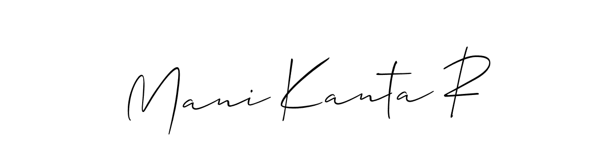 It looks lik you need a new signature style for name Mani Kanta R. Design unique handwritten (Allison_Script) signature with our free signature maker in just a few clicks. Mani Kanta R signature style 2 images and pictures png