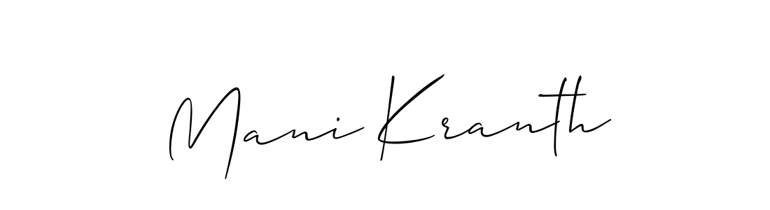 How to make Mani Kranth name signature. Use Allison_Script style for creating short signs online. This is the latest handwritten sign. Mani Kranth signature style 2 images and pictures png