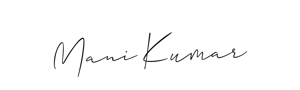 Make a short Mani Kumar signature style. Manage your documents anywhere anytime using Allison_Script. Create and add eSignatures, submit forms, share and send files easily. Mani Kumar signature style 2 images and pictures png