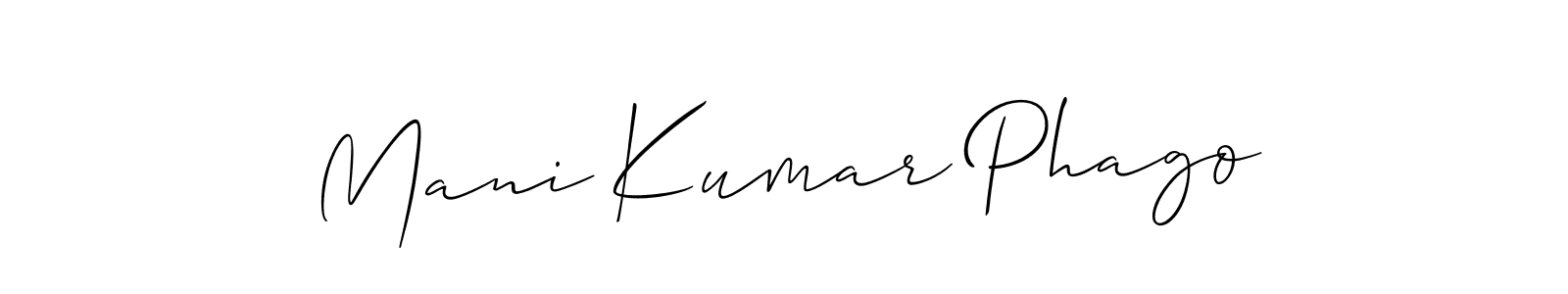 Design your own signature with our free online signature maker. With this signature software, you can create a handwritten (Allison_Script) signature for name Mani Kumar Phago. Mani Kumar Phago signature style 2 images and pictures png