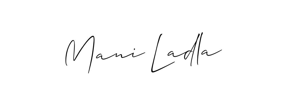 Allison_Script is a professional signature style that is perfect for those who want to add a touch of class to their signature. It is also a great choice for those who want to make their signature more unique. Get Mani Ladla name to fancy signature for free. Mani Ladla signature style 2 images and pictures png