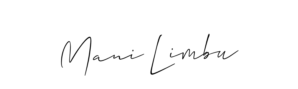 The best way (Allison_Script) to make a short signature is to pick only two or three words in your name. The name Mani Limbu include a total of six letters. For converting this name. Mani Limbu signature style 2 images and pictures png