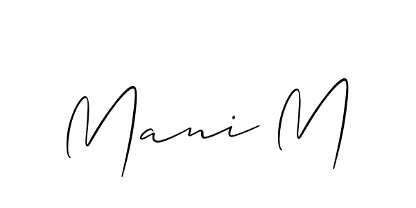 How to make Mani M name signature. Use Allison_Script style for creating short signs online. This is the latest handwritten sign. Mani M signature style 2 images and pictures png