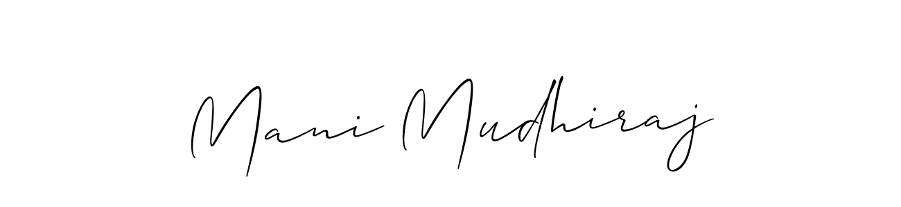 The best way (Allison_Script) to make a short signature is to pick only two or three words in your name. The name Mani Mudhiraj include a total of six letters. For converting this name. Mani Mudhiraj signature style 2 images and pictures png