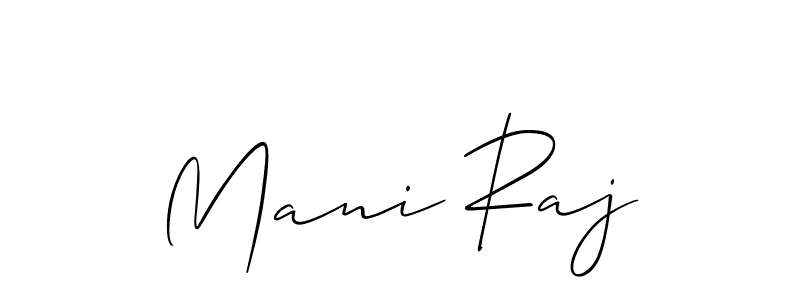 Make a beautiful signature design for name Mani Raj. With this signature (Allison_Script) style, you can create a handwritten signature for free. Mani Raj signature style 2 images and pictures png