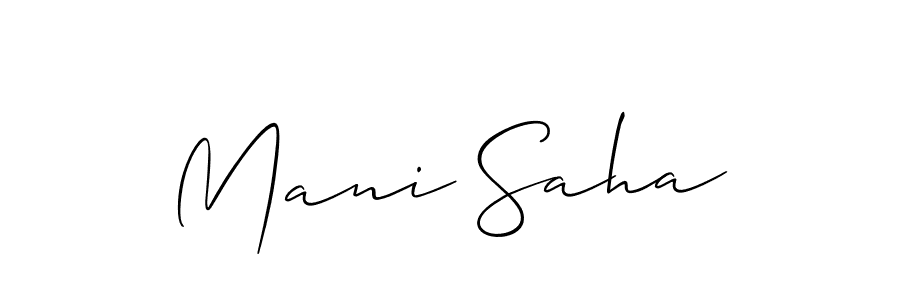 Make a beautiful signature design for name Mani Saha. With this signature (Allison_Script) style, you can create a handwritten signature for free. Mani Saha signature style 2 images and pictures png