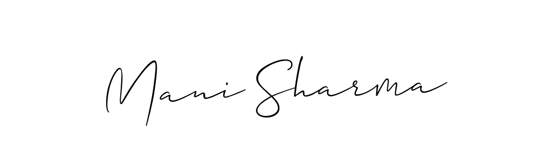 The best way (Allison_Script) to make a short signature is to pick only two or three words in your name. The name Mani Sharma include a total of six letters. For converting this name. Mani Sharma signature style 2 images and pictures png