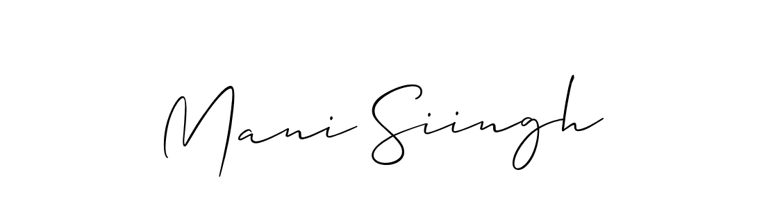 The best way (Allison_Script) to make a short signature is to pick only two or three words in your name. The name Mani Siingh include a total of six letters. For converting this name. Mani Siingh signature style 2 images and pictures png