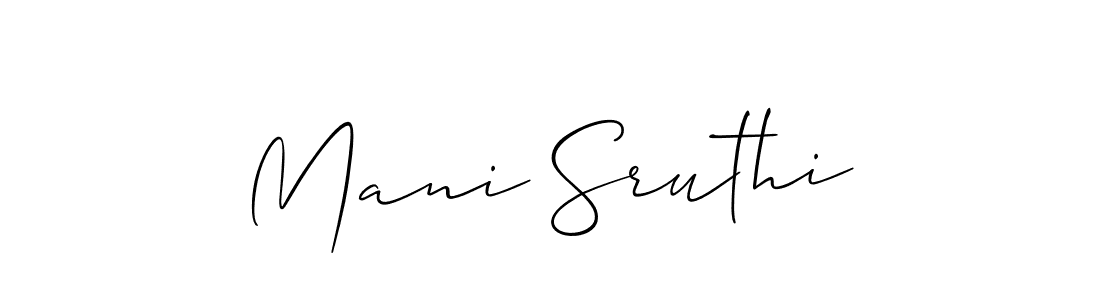 Use a signature maker to create a handwritten signature online. With this signature software, you can design (Allison_Script) your own signature for name Mani Sruthi. Mani Sruthi signature style 2 images and pictures png