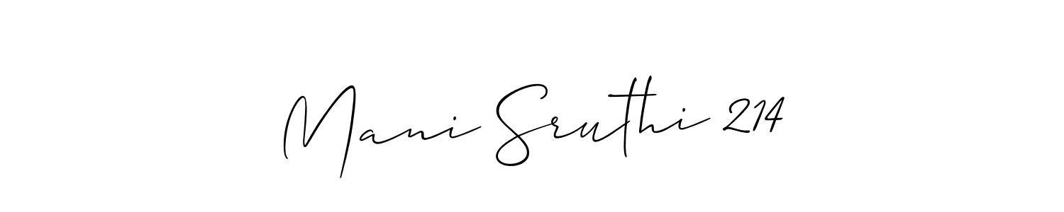 Also we have Mani Sruthi 214 name is the best signature style. Create professional handwritten signature collection using Allison_Script autograph style. Mani Sruthi 214 signature style 2 images and pictures png