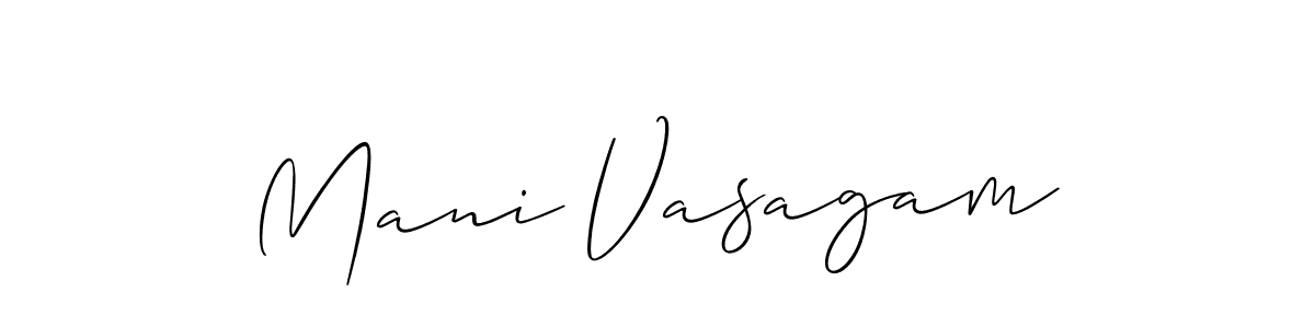 How to make Mani Vasagam name signature. Use Allison_Script style for creating short signs online. This is the latest handwritten sign. Mani Vasagam signature style 2 images and pictures png