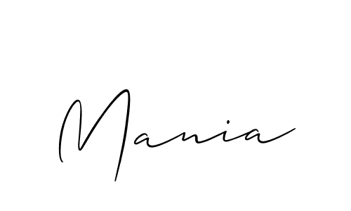 Create a beautiful signature design for name Mania. With this signature (Allison_Script) fonts, you can make a handwritten signature for free. Mania signature style 2 images and pictures png